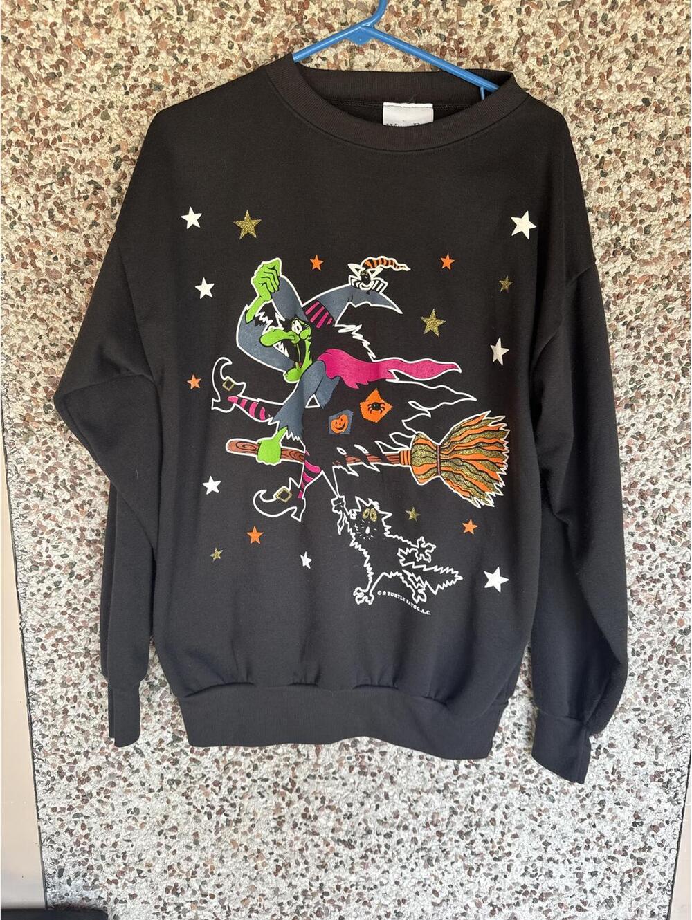 Vintage Willow Bay Halloween Sweatshirt Medium Witch Cat Turtle Bay